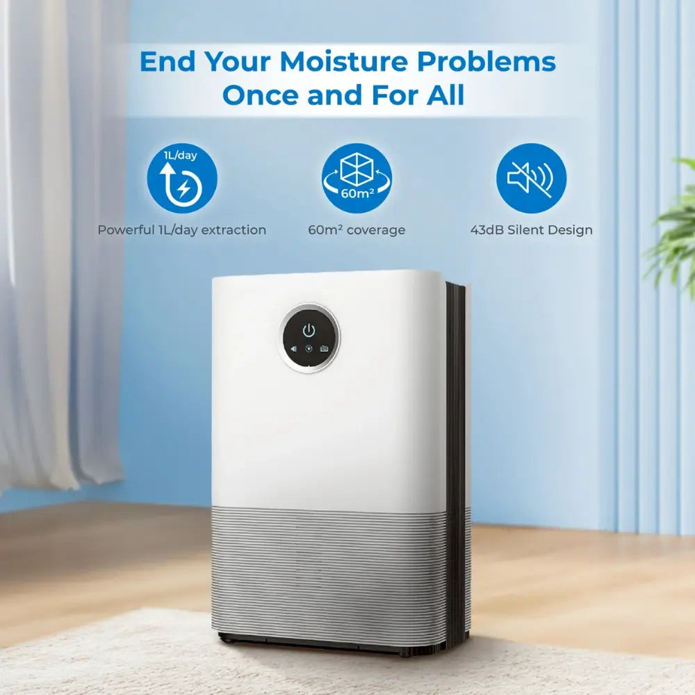 Drimo Pro Compact Dehumidifier - Powerful 1L/Day