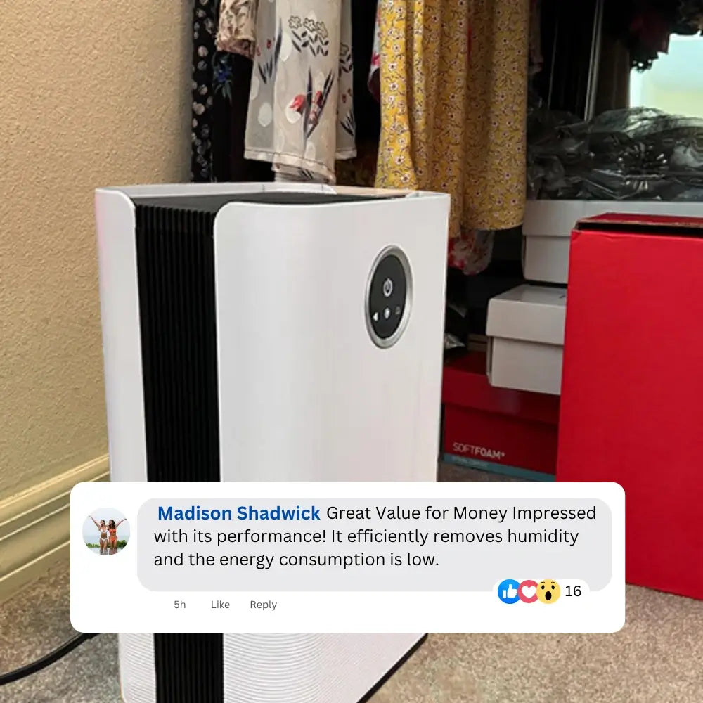 Drimo Pro Compact Dehumidifier - Powerful 1L/Day