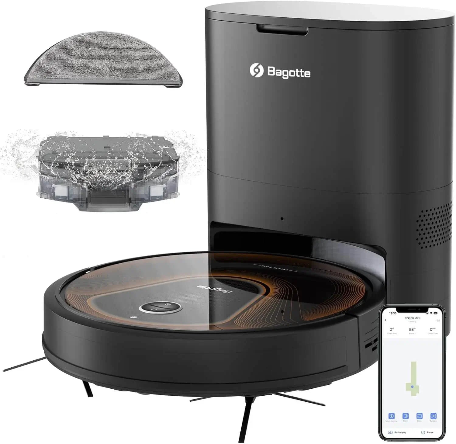 Bagotte BG950 Max Self Emptying Vacuum & Mop