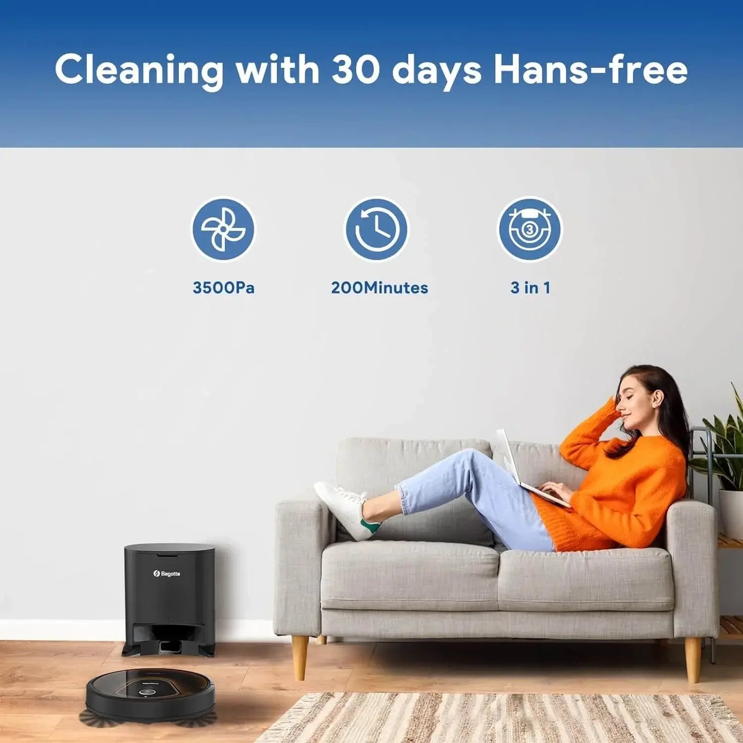 Bagotte BG950 Max Self Emptying Vacuum & Mop